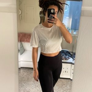 Cropped BDG Urban Outfitters White Tee with Darting Corset